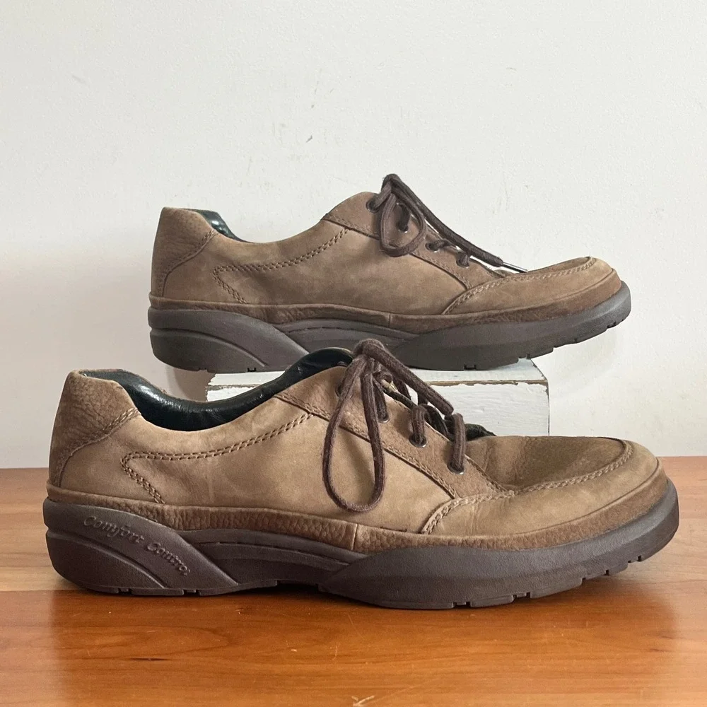 Dr. Comfort Justin 5520 Mens Brown Leather Walking Shoes Size 11M Casual Lace Up